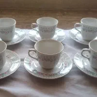 فنجون نعلبکی 6 تایی و ظرف چینی اردو خوری