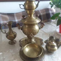 سرویس سماور ذغالی نو با کارتن|سماور، چایساز، قهوهساز|لنجان, |دیوار