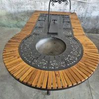 میز آتشدان دوکاره گازی هیزمی|میز و صندلی غذاخوری|اصفهان, براآن شمالی|دیوار