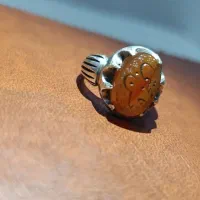 انگشتر نقره پرتغالی عقیق نارنجی