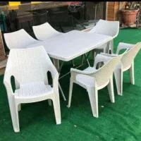صندلی پلاستیکی باغی مدل الوند میز کد ۴/ کرج گلشهر