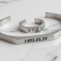 ست بنگل و حلقه سون seven با حک دلخواه شما