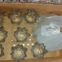 لوستر برنزی جنس آلومینیوم ۸ شاخه|لوستر و چراغ آویز|مشهد, شهرک رازی (شهرک غرب)|دیوار