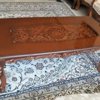 فروش مبل استیل منبت کاری با دو میز و شیشه روی آنها|مبلمان خانگی و میز عسلی|اصفهان, حسین‌آباد|دیوار