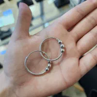 گوشواره حلقه ای نقره اصلی در ۲ سایز عیار ۹۲۵