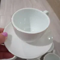 فنجون نعلبکی قهوه خوری لبه طلایی کاملا نو|ظروف سرو و پذیرایی|رشت, انصاری|دیوار