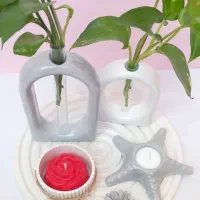 سنگ مصنوعی، دکوری، گلدون، گلجا، دکوری سفید طوسی|صنایع دستی و سایر لوازم تزئینی|خنج, |دیوار