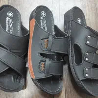 صندل طرح چرم مردانه مدل پی وی سی