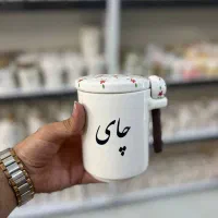 بانکه چای سرامیکی با قاشق