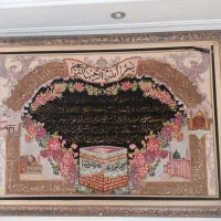 تابلو دست بافت گل ابریشم طرح کعبه