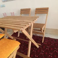 میز و صندلی چوبی تاشو