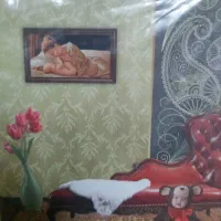 نخ و نقشه تابلو فرش مادر و کودک