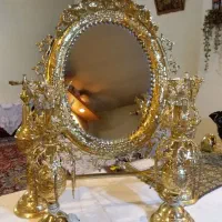 آینه و شمعدان زیبا قدیمی|آینه|تهران, بهداشت|دیوار
