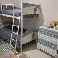 تخت دو طبقه/تختخواب دوطبقه پخش تشک|تخت و سرویس خواب|فردیس, منظریه|دیوار