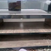 میز تلوزیون شیشه و چوب