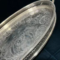 سینی نور بلین دسته دار قلم کاری