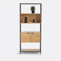 قفسه شلف ایستاده دکوراتیو چوب و فلز کاستوم کد 20
