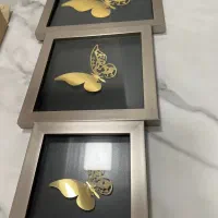 سه عدد تابلو پروانه ای طلایی|تابلو، نقاشی، عکس|کرمان, |دیوار