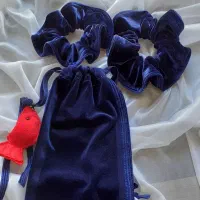 اسکرانچی مخمل سورمه ای