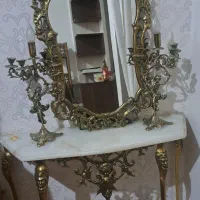 آیینه کنسول  و شمعدان برنز