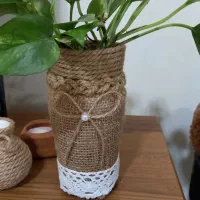 گلدان کنفی|صنایع دستی و سایر لوازم تزئینی|رشت, عینک|دیوار