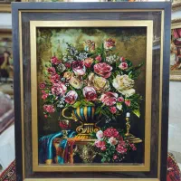 تابلو فرش چله ابریشم گل/تابلو فرش بینظیر نقدواقساط|تابلو فرش|تهران, بوستان جنگلی لویزان|دیوار