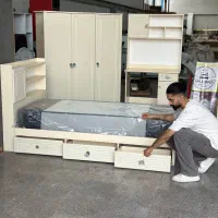 تخت باکسدار تکنفره(میز تحریرمیزارایش) سرویس نوجوان|تخت و سرویس خواب|تبریز, |دیوار