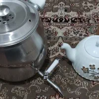 ست کتری شیردار استیل با قوری چینی|قوری، کتری، قهوهساز دستی|نسیمشهر, |دیوار