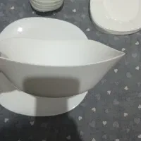 سرویس ۲۶ پارچه ارکوپال سفید ساده با قیمت مقطوع