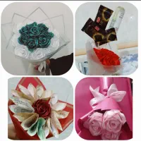 دسته گل روبانی