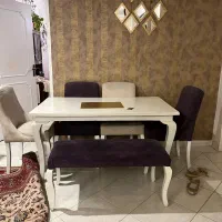مبلمان ۷ نفره به همراه پافر و میز ناهارخوری ۶ نفره|مبلمان خانگی و میز عسلی|تهران, ولنجک|دیوار