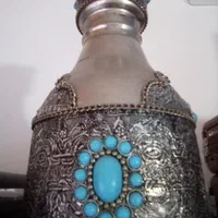 ظروف تزئینی با فیروزه،عقیق و زمرد