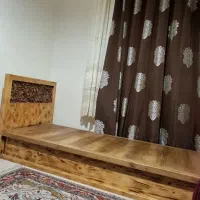 تخت تک نفره چوب راش|تخت و سرویس خواب|تهران, فرمانیه|دیوار