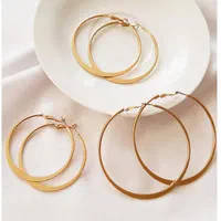 گوشواره حلقهای سه جفتی طلایی|بدلیجات|قزوین, |دیوار