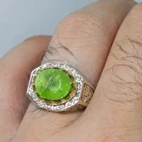 انگشتر نقره زبرجد طبیعی