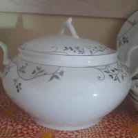 سرویس چینی گل نقره ای