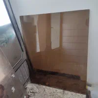 فروش فقط میز ناهار خوری ۶ نفره چوبی با روی شیشه