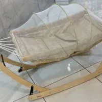 گهواره وننو سنتی چوبی قابل حمل همراه پایه بند