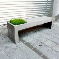 نیمکت بتنی بدون پشتی گلدان دار