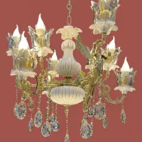 لوستر بزنزی سرامیکی فرشته ۹ شعله با قیمت واقعی