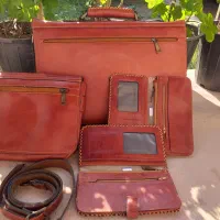 فروش ست چهار تیکه کیف چرم و پوست