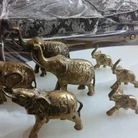 مجسمه برنز میز جلومبلی ظروف پذیرایی جذاب سیقلی اصل