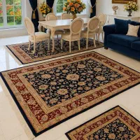فرش دستباف (بساک)  افشان جفت ۹ متری گل ابریشم|فرش|مشکین‌دشت, |دیوار