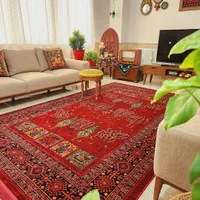 فرش نقشه سرو با رنگ زمینه لاکی  ۱۲و۹و۶ متری|فرش|قم, باجک دو|دیوار
