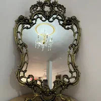 آینه و شعمدان قدیمی برنز