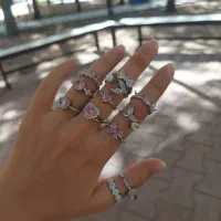 انگشتر نگین دار استیل رنگ ثابت