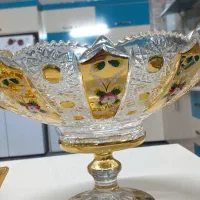 سرویس پزیرایی ۲۴ پارچه کریستال طلاکوب طرح قدیم|ظروف سرو و پذیرایی|پیر بکران, |دیوار