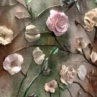 تابلو دکوراتیو دستساز تکسجر گل سه بعدی ، لوکس