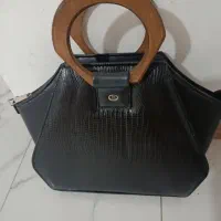 کیف مجلسی چرم دسته چوبی