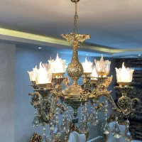 لوستر برنز چهار شاخه هشت لاله ای